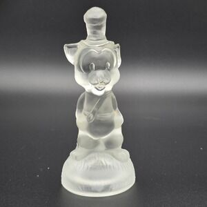 Rare Vintage Disney Li'l Bad Wolf Frosted Glass Figurine Rare Character